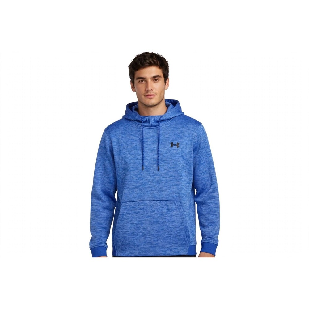 Under Armour Hoodie Young Mens L ColdGear Blue Heather Fleece Loose Fit Pullover